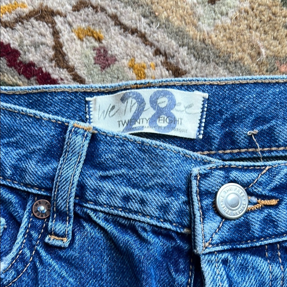 Free People Blue Straight Leg Jeans - Picture 2 of 6